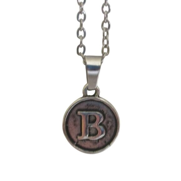 New Letter B Pendant Necklace On 18 Inch Stainless Chain Initial B Jewelry Gift - Picture 4 of 4